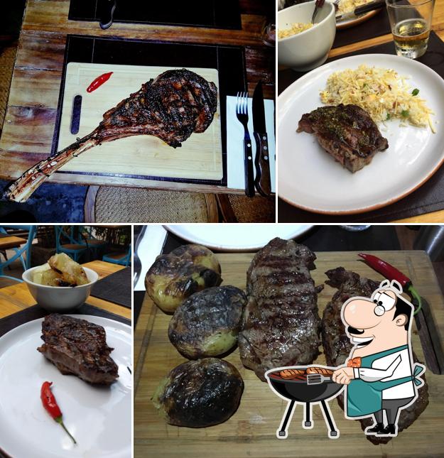 Há uma variedade de pratos para os amantes da carne
