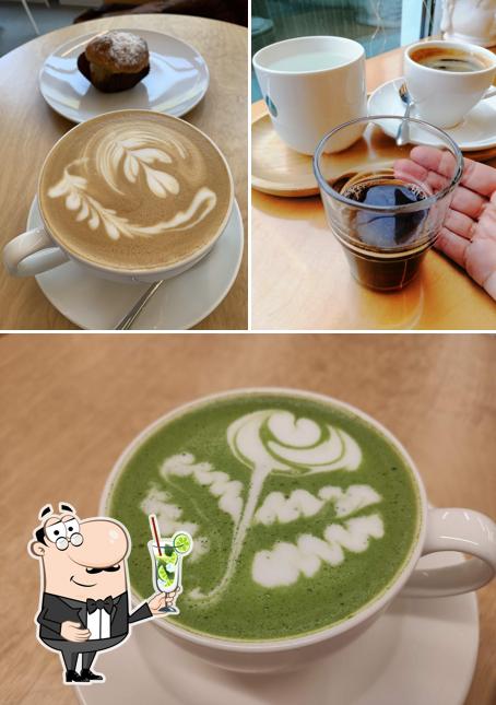 Enjoy a beverage at Balance coffee