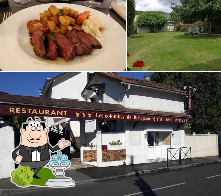 Parmi les diverses choses de la extérieur et la viande, une personne peut trouver sur Les Colombes de Bellejame