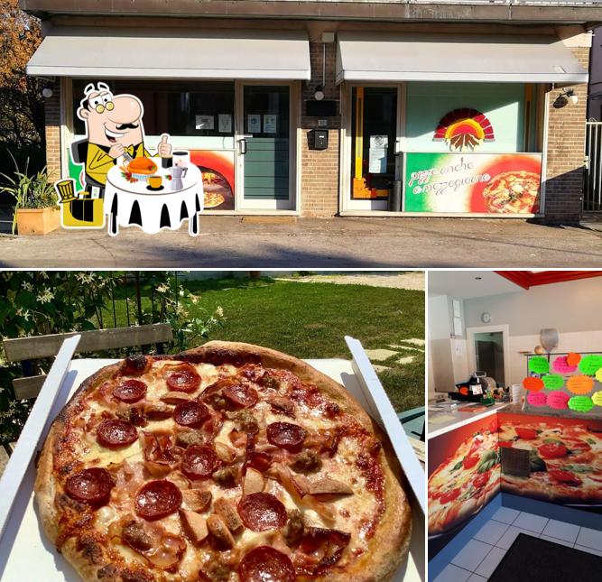 Questa è la immagine che mostra la cibo e interni di Pizza Capriccio Di Guida Giovanni