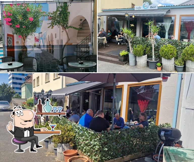 This is the picture displaying interior and exterior at The Greek's Cafe Bar