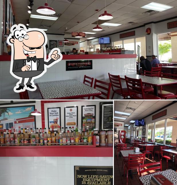 Check out the photo showing interior and beer at Firehouse Subs Weston