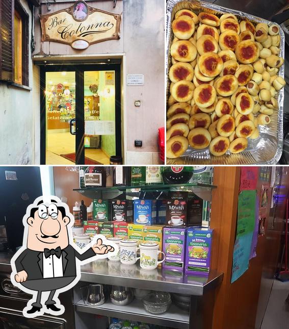 Questa è la immagine che mostra la interni e cibo di Bar Colonna