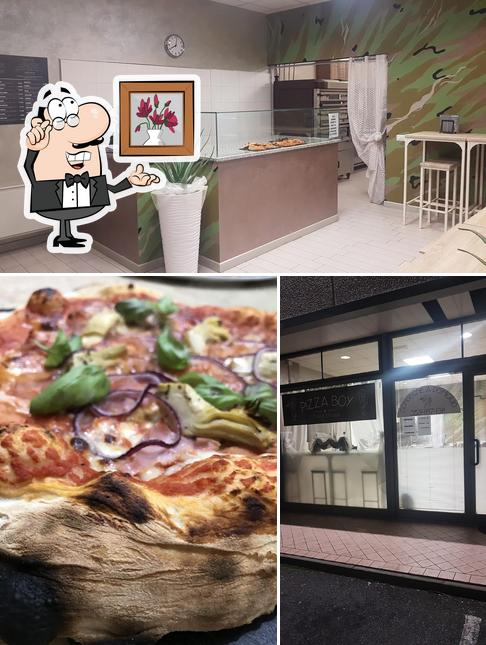 Dai un’occhiata alla immagine che raffigura la interni e pizza di Pizza Boy Food House