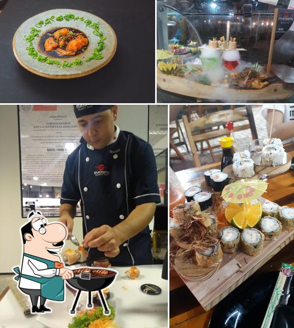 Prove refeições de carne no Gyosen Sushibar