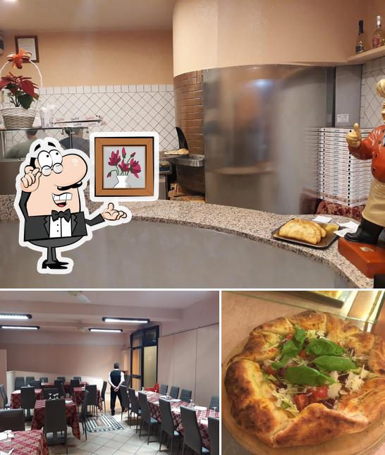 Dai un’occhiata alla immagine che mostra la interni e pizza di Zii Gaetano