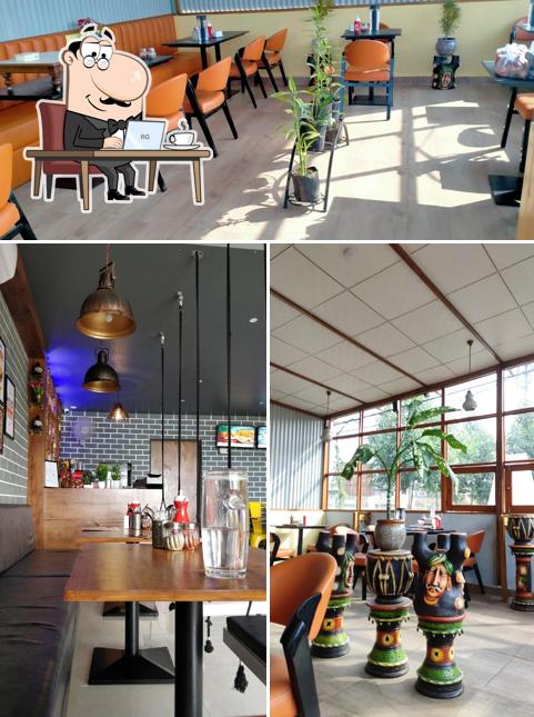 The interior of Brown Burger Co