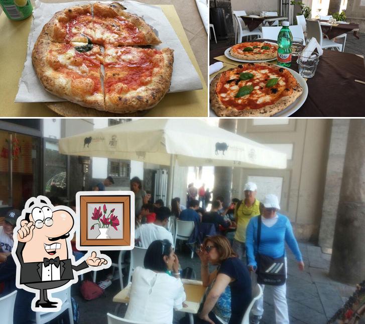 Dai un’occhiata alla immagine che raffigura la interni e pizza di Pizzeria Farina&Co. Napoli