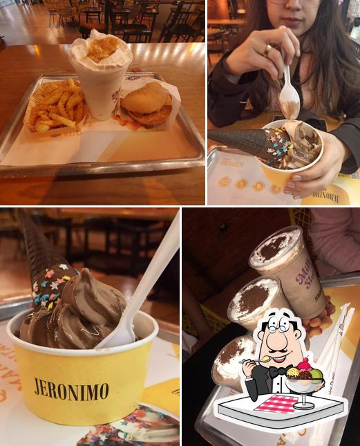 Madero & Jeronimo Burger Shopping ABC serve uma seleção de sobremesas