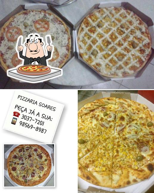 Experimente pizza no Pizzaria Soares