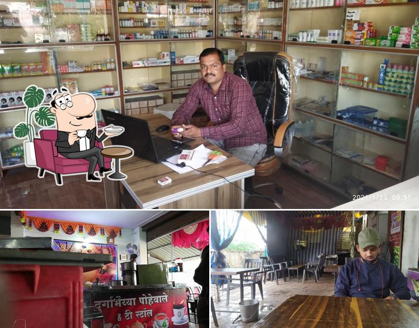 Take a seat at one of the tables at Durga bhaiya Poha and Tea