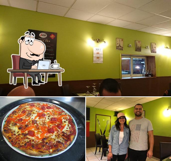 Voici la photo indiquant la intérieur et pizza sur Home Pizza