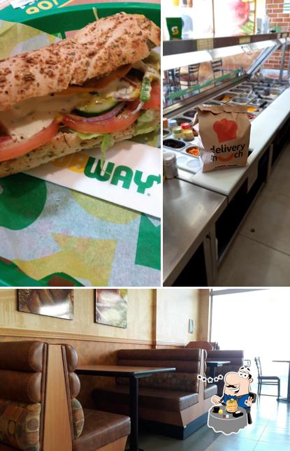 A ilustração do Subway Caçador’s comida e interior