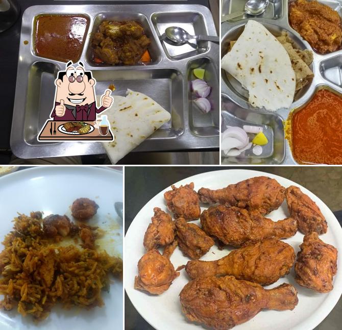 Meat meals are available at Hotel Malhar