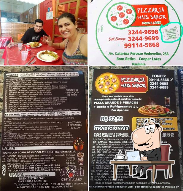 O interior do Pizzaria e Açai Mais Sabor