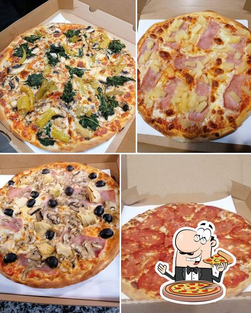 Pick pizza at Tesoro Express