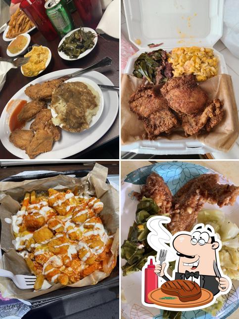 Get meat meals at Muff Diddy's Kitchen