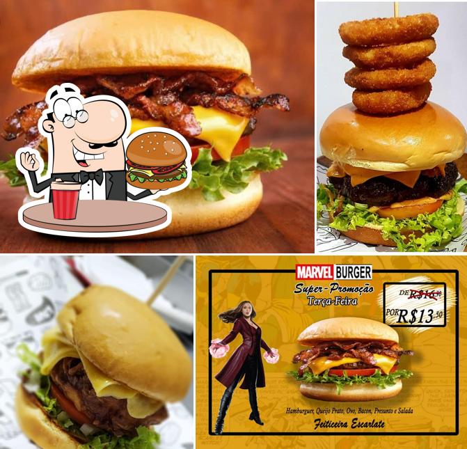 Hambúrguer em Marvel Burger