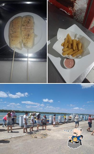 A foto da comida e exterior no Grilo lanche
