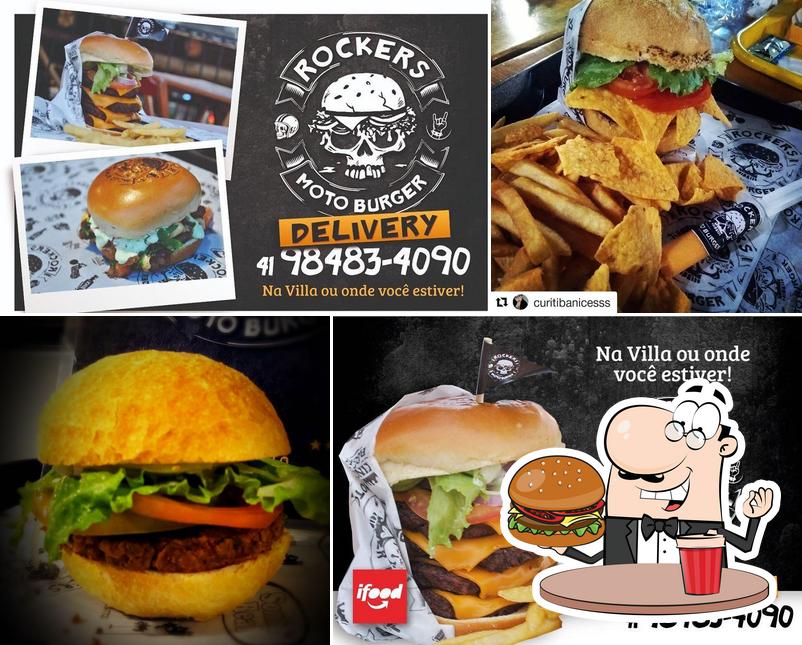 Peça um hambúrguer no Rockers Moto Burguer