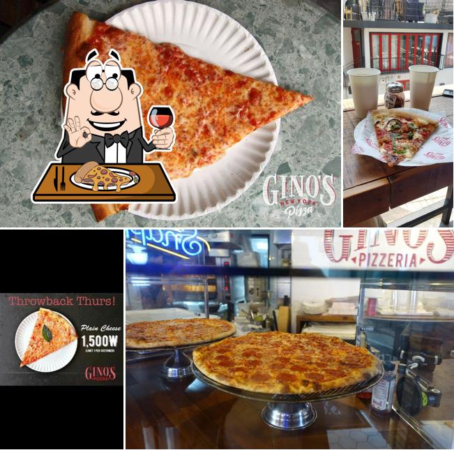 Try out pizza at Gino's Pizzeria 지노스피자