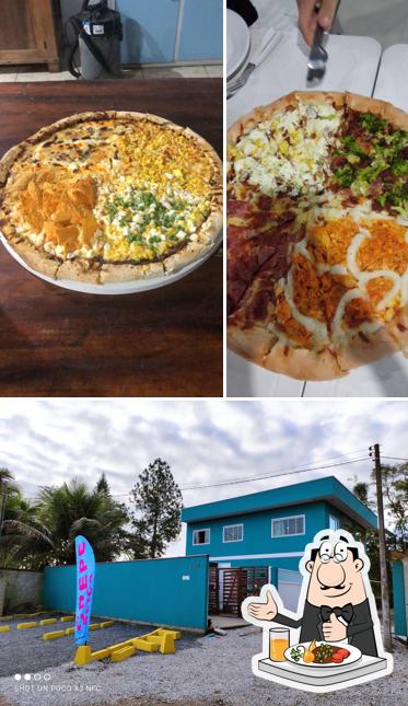 Esta é a imagem apresentando comida e exterior a D'Café Pizzaria