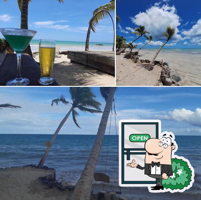 Dê uma olhada a ilustração apresentando exterior e bebida no Corais Beach Club