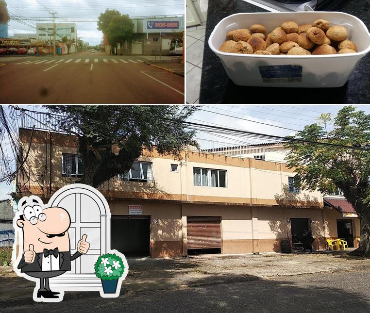 Confira a ilustração mostrando exterior e comida a Fabrica Da Coxinha