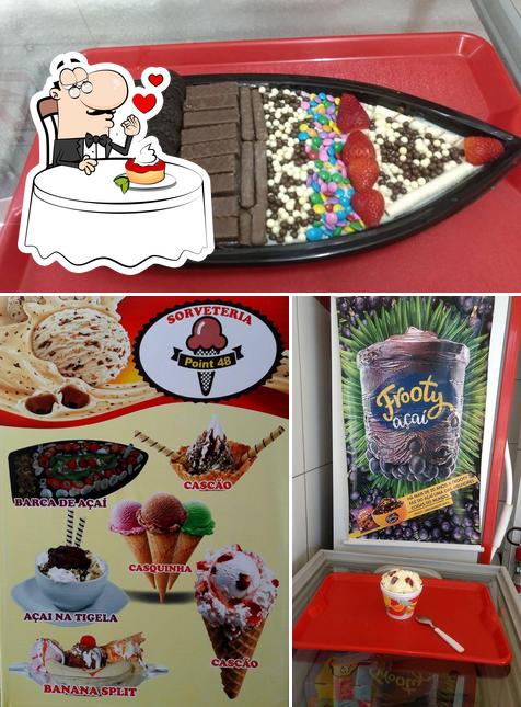 Sorveteria Point 48 oferece uma variedade de pratos doces