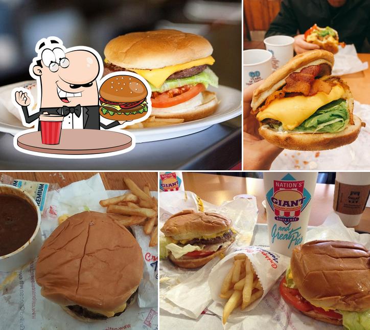 Try out a burger at Nation's Giant Hamburgers & Great Pies