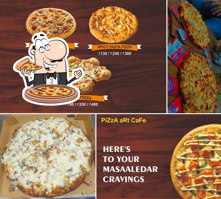 Try out pizza at PiZzA ArT CaFe