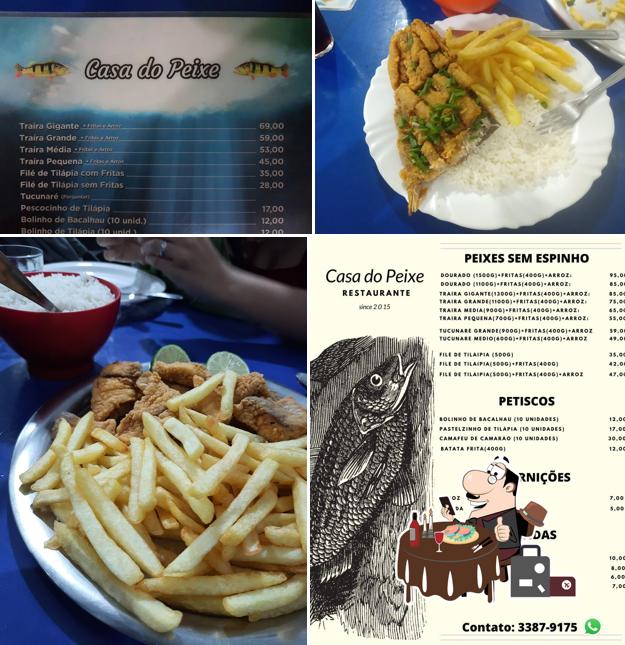 Restaurante Casa Do Peixe fornece um menu para amantes de pratos de peixe