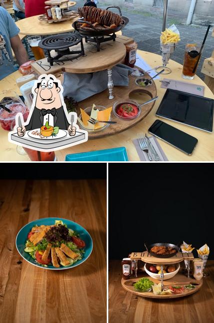 Observa las imágenes que muestran comida y interior en BURGLETTE