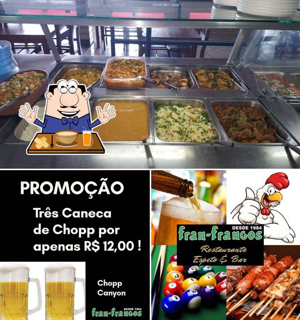 Confira a ilustração apresentando comida e cerveja no Fran-Frangos