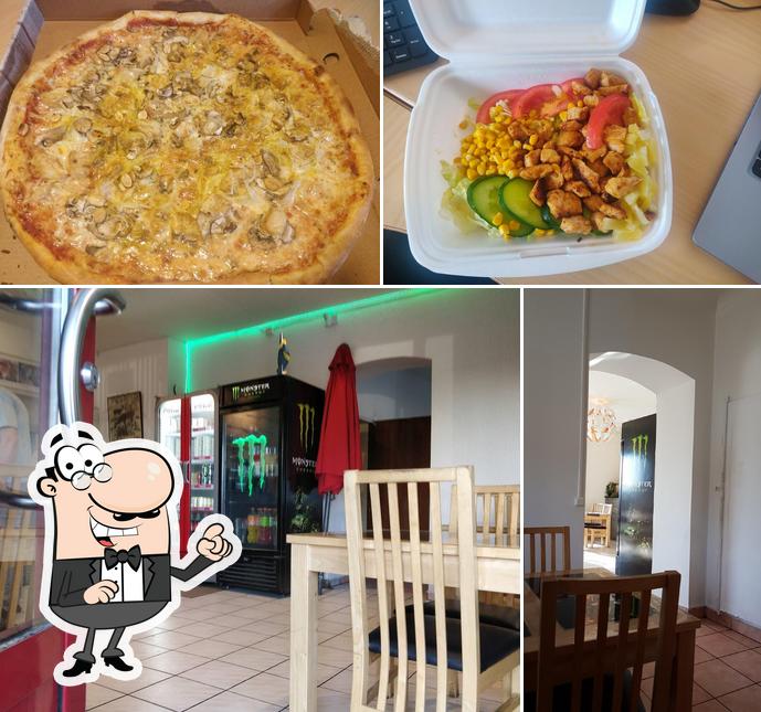 Observa las fotos que hay de interior y comida en Perstorps Pizzabutik