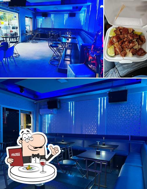 The picture of food and interior at Gato blue - Bar-Night Club