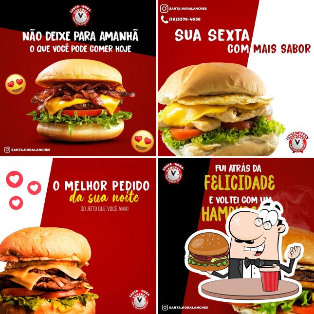 Peça um hambúrguer no Santa Hora Lanches