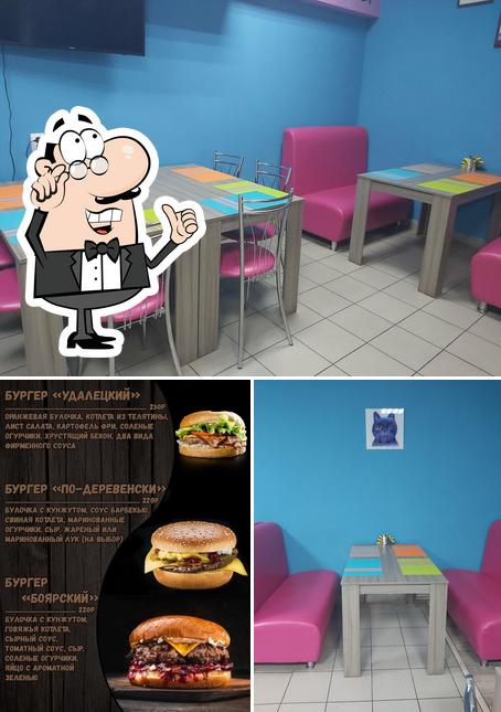 Vérifiez l’image affichant la intérieur et burger concernant Zar burger