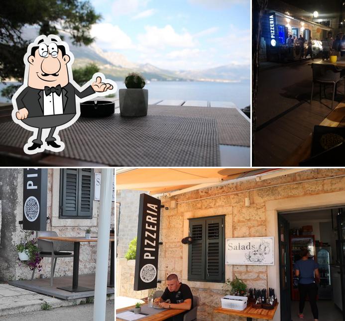 Gli interni di Tesoro pizzeria