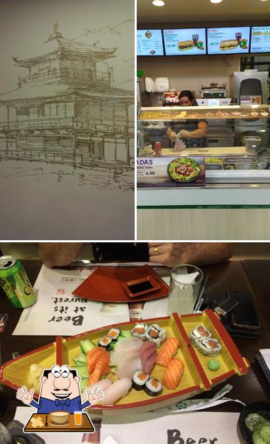 Dê uma olhada a ilustração ilustrando comida e exterior no Subway