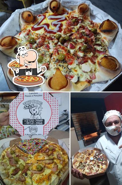 Peça pizza no Pizzaria e pastelaria top dog