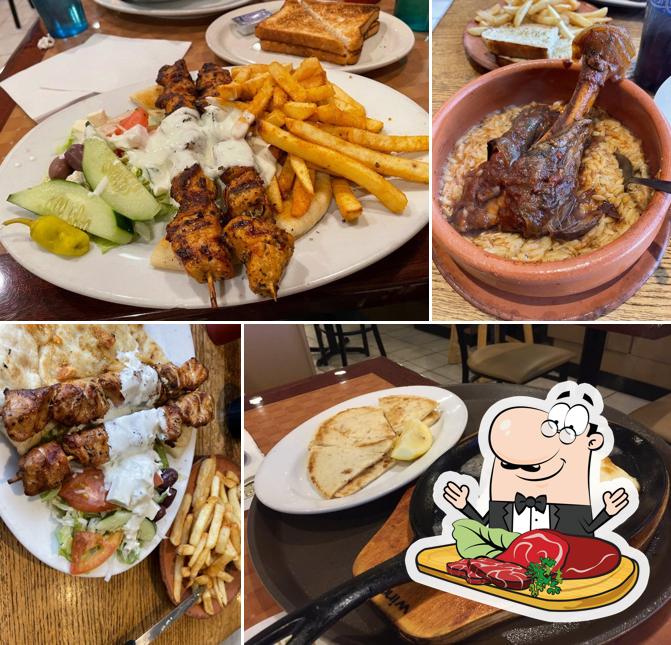 Pick meat dishes at Greek-American Eatery