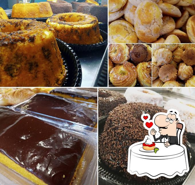 Padaria e Lanchonete Flórida provê uma escolha de pratos doces