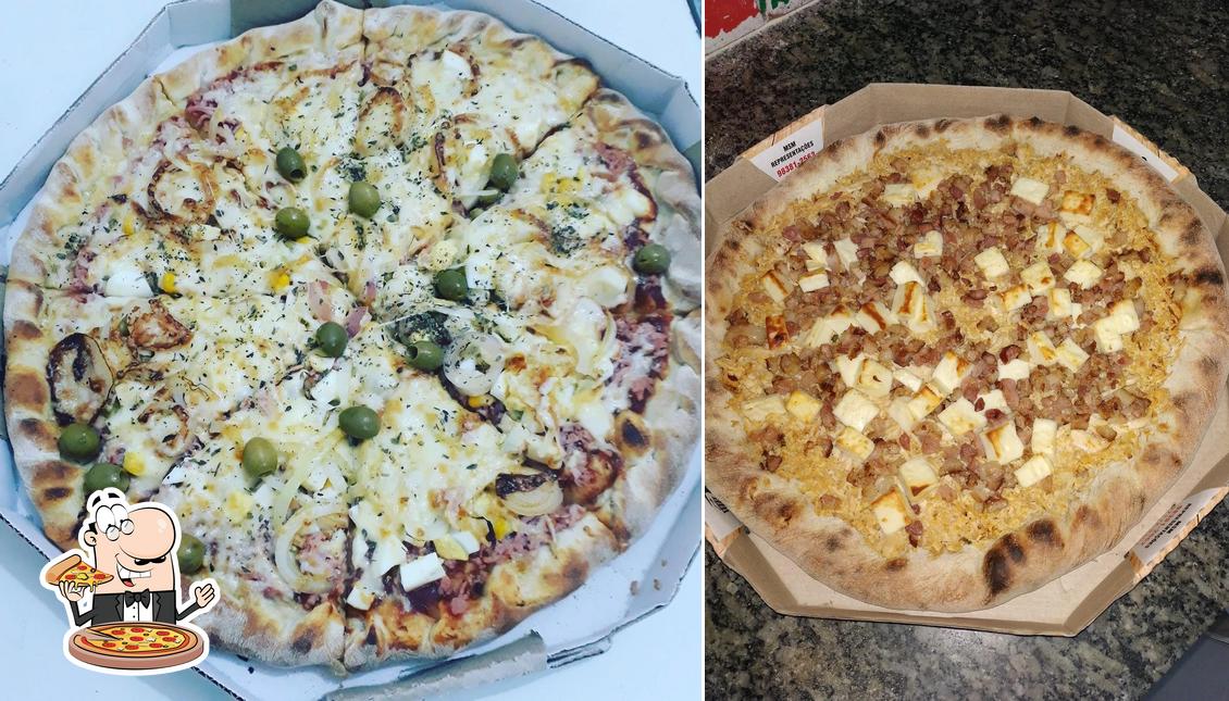 Escolha diferentes variedades de pizza