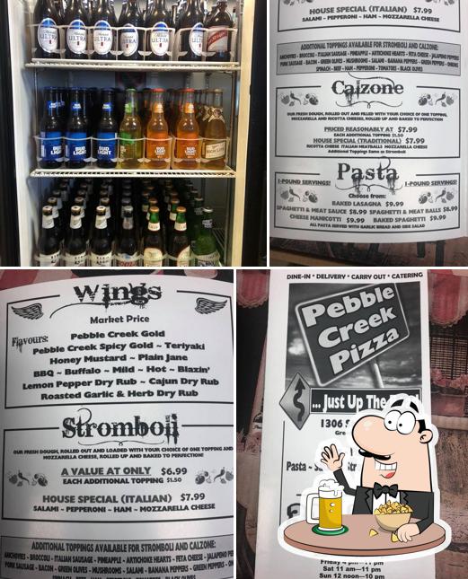 Pebble Creek Pizza offers a range of beers