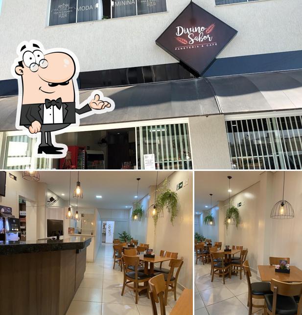 O interior do Divino Sabor Paneteria e Café