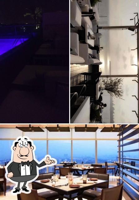 Take a seat at one of the tables at Dome