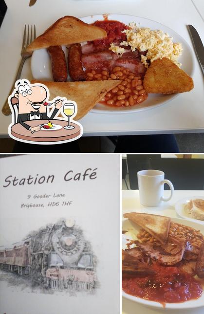 Check out the photo displaying food and exterior at Station Cafe