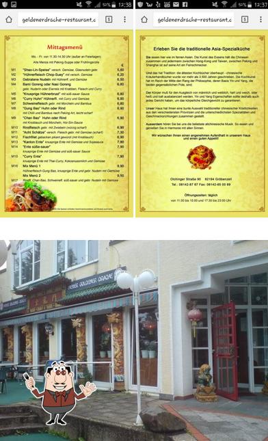 This is the image showing food and interior at Goldener Drache