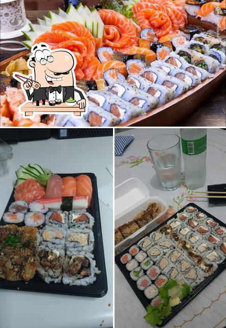 Escolha diferentes opções de sushi